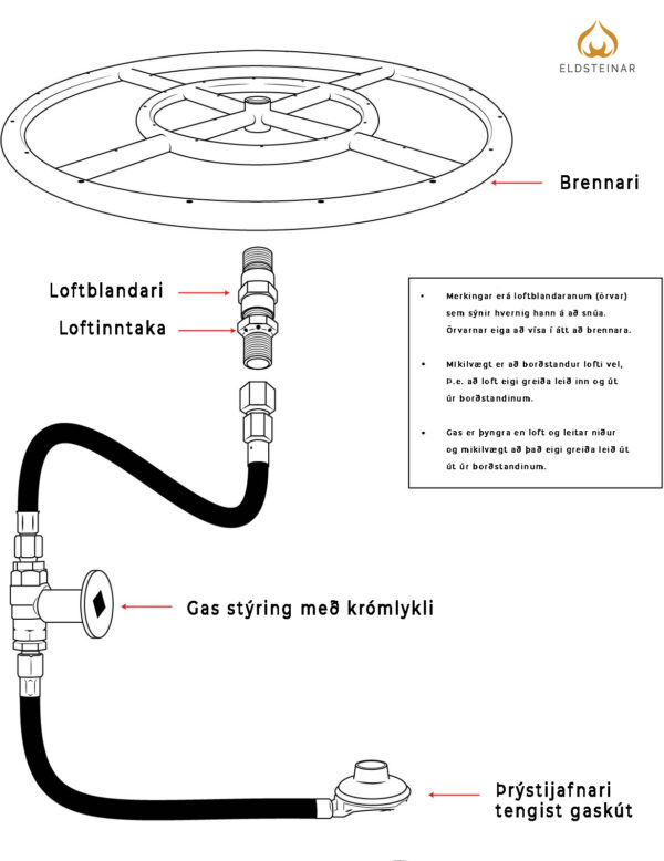 Gas stýring með króm lykli - Image 4